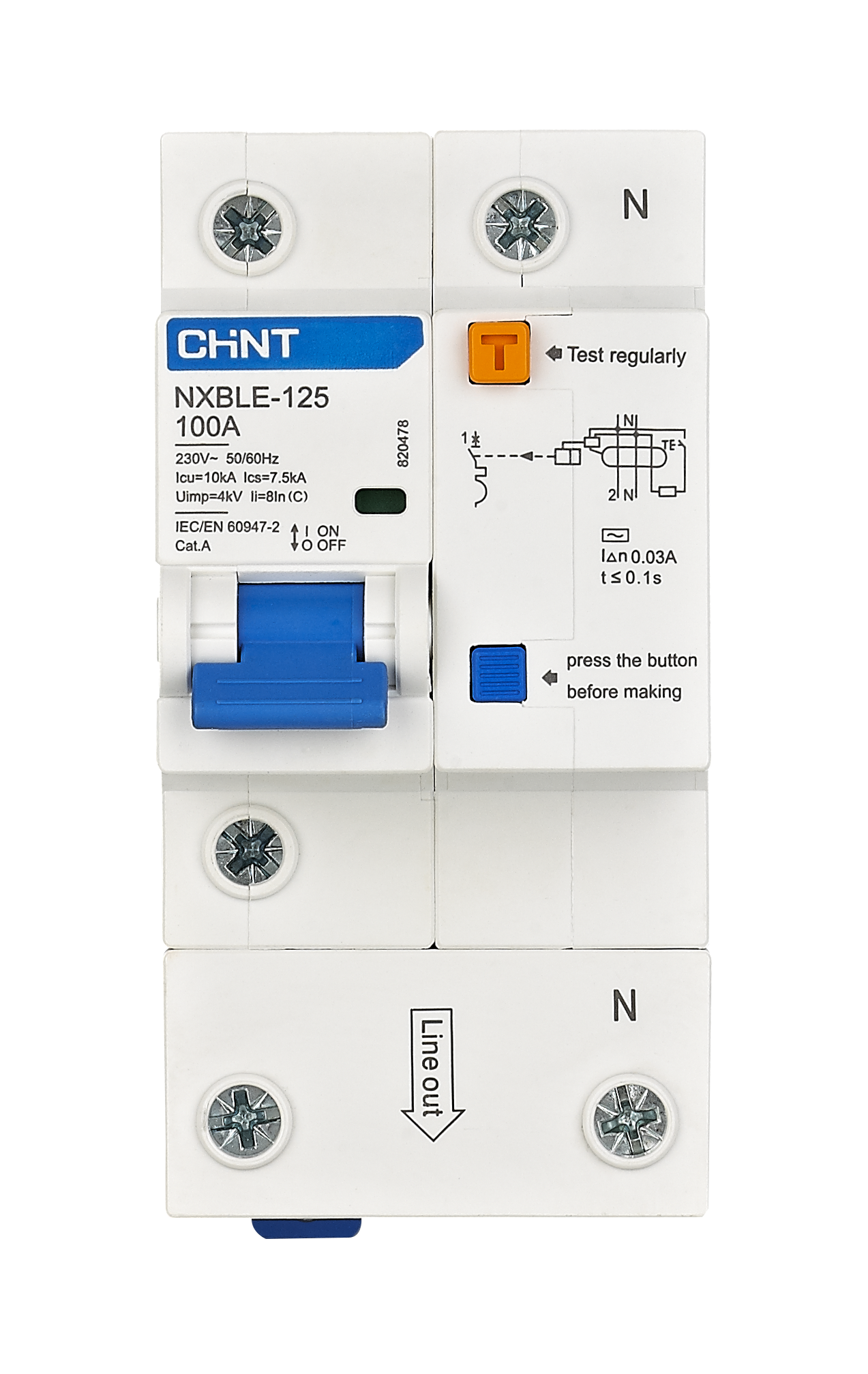 NXBLE-125 Residual Current 0perated Circuit Breaker (RCBO)
