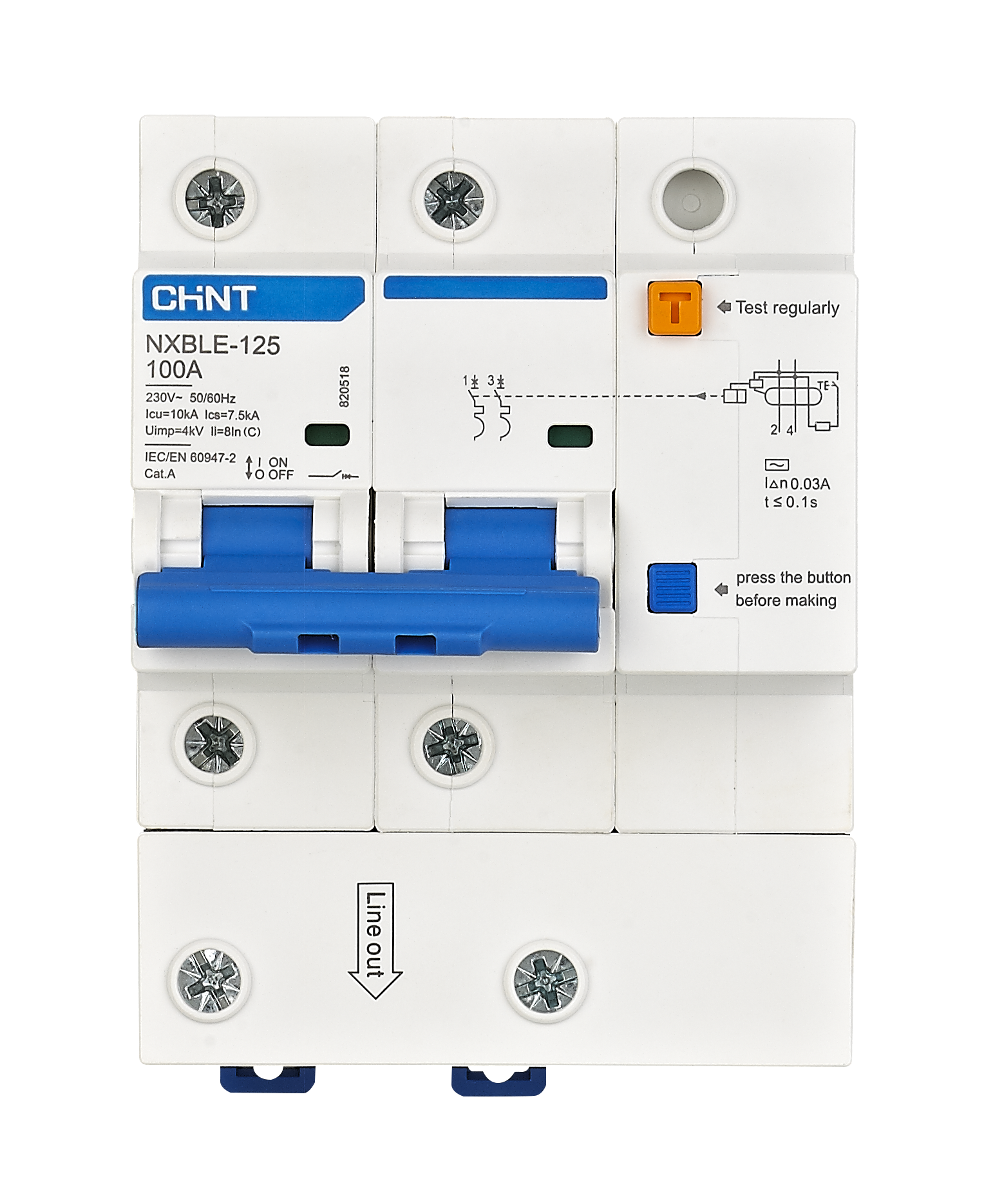 NXBLE-125 Residual Current 0perated Circuit Breaker (RCBO)