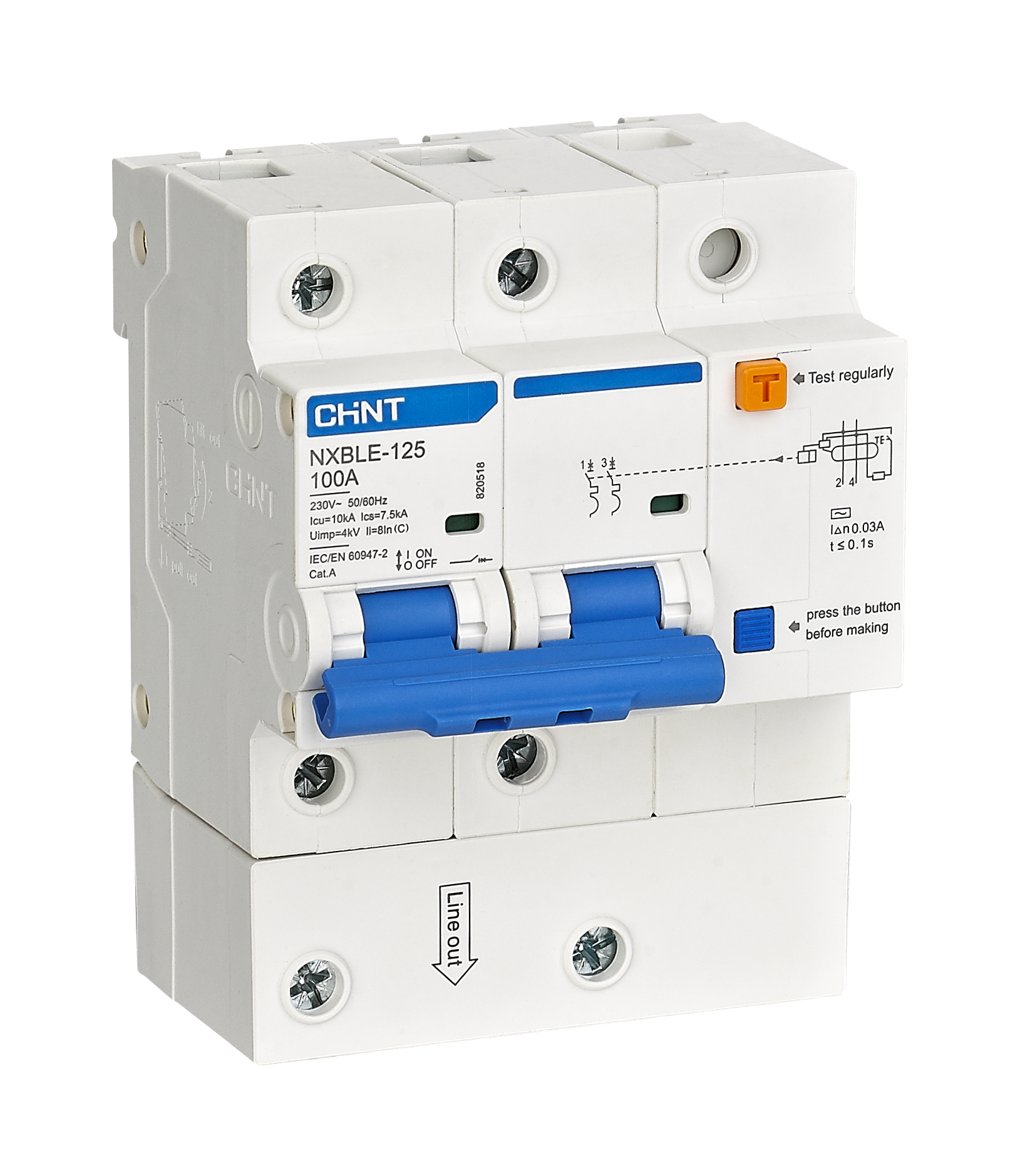 NXBLE-125 Residual Current 0perated Circuit Breaker (RCBO)