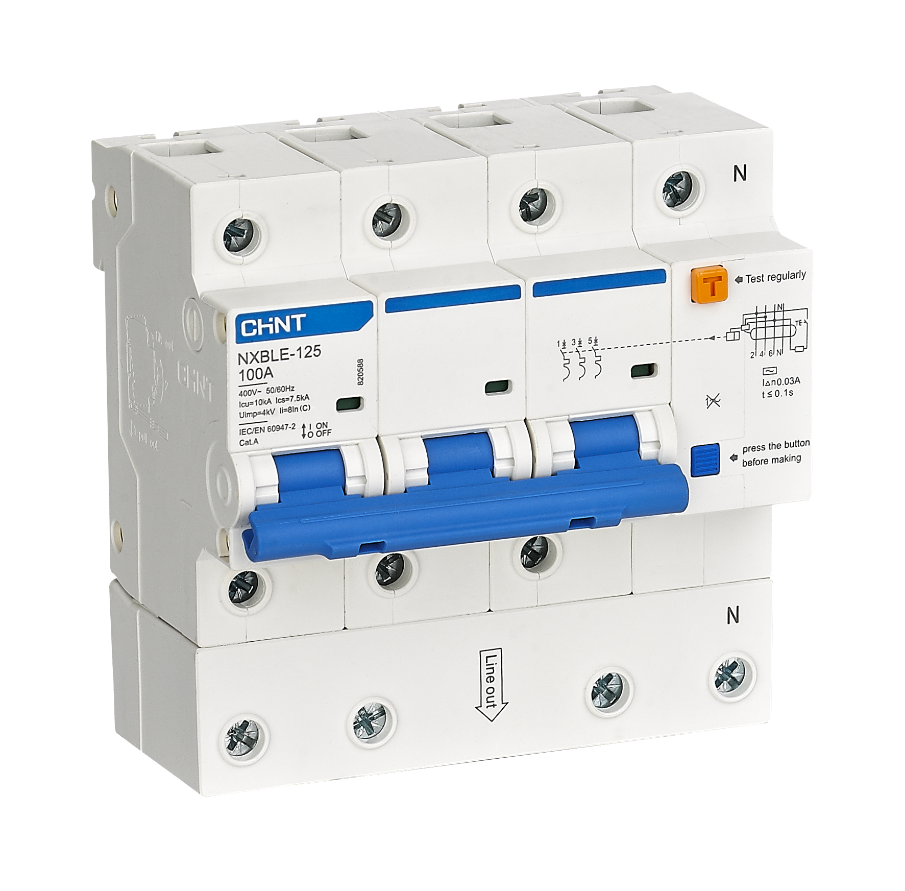 NXBLE-125 Residual Current 0perated Circuit Breaker (RCBO)