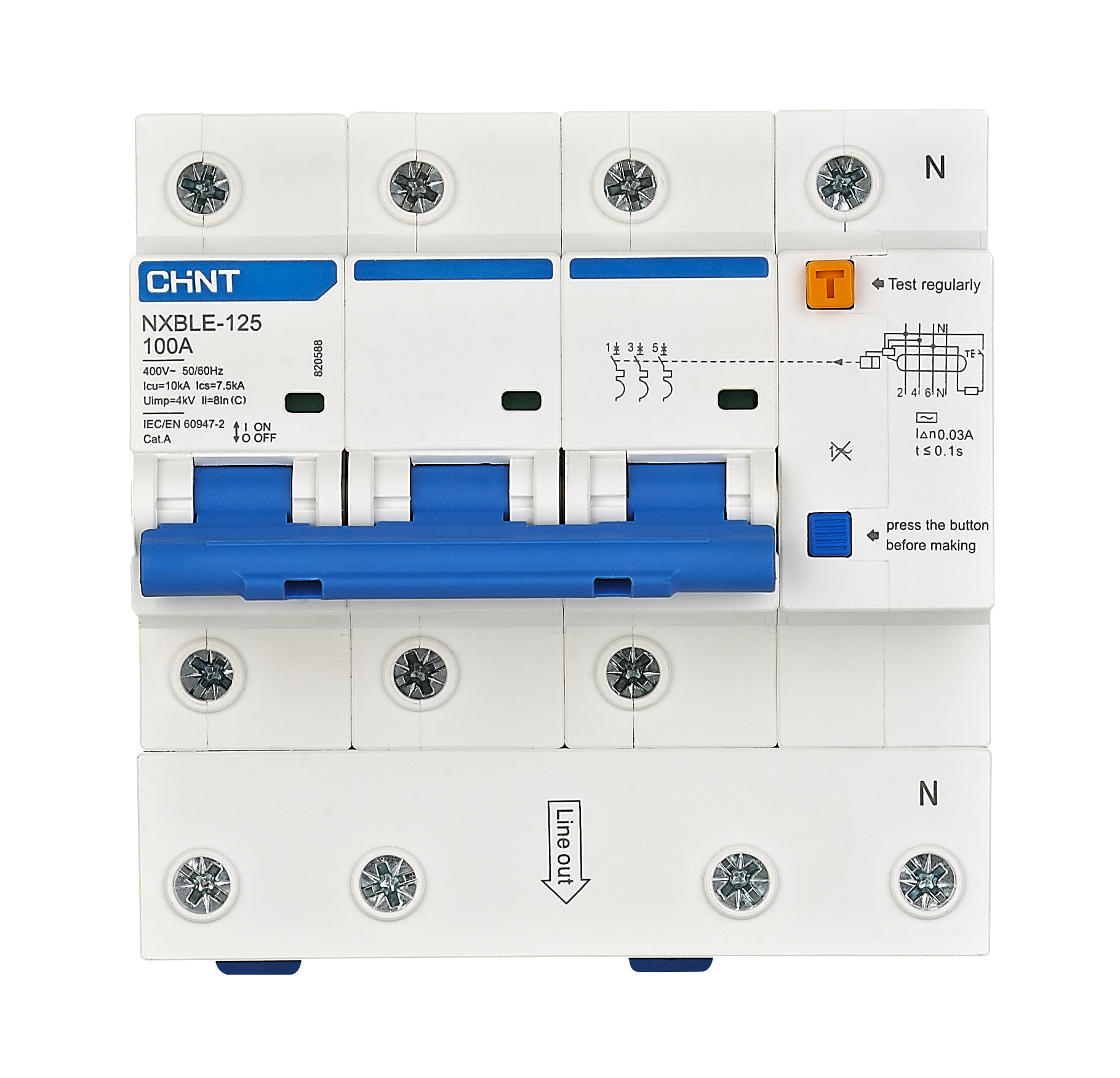 NXBLE-125 Residual Current 0perated Circuit Breaker (RCBO)