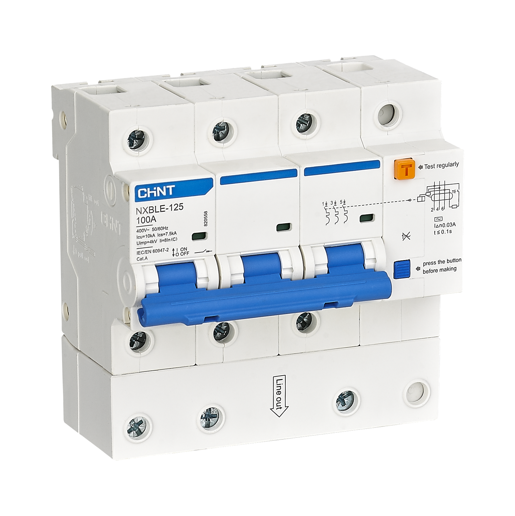 NXBLE-125 Residual Current 0perated Circuit Breaker (RCBO)