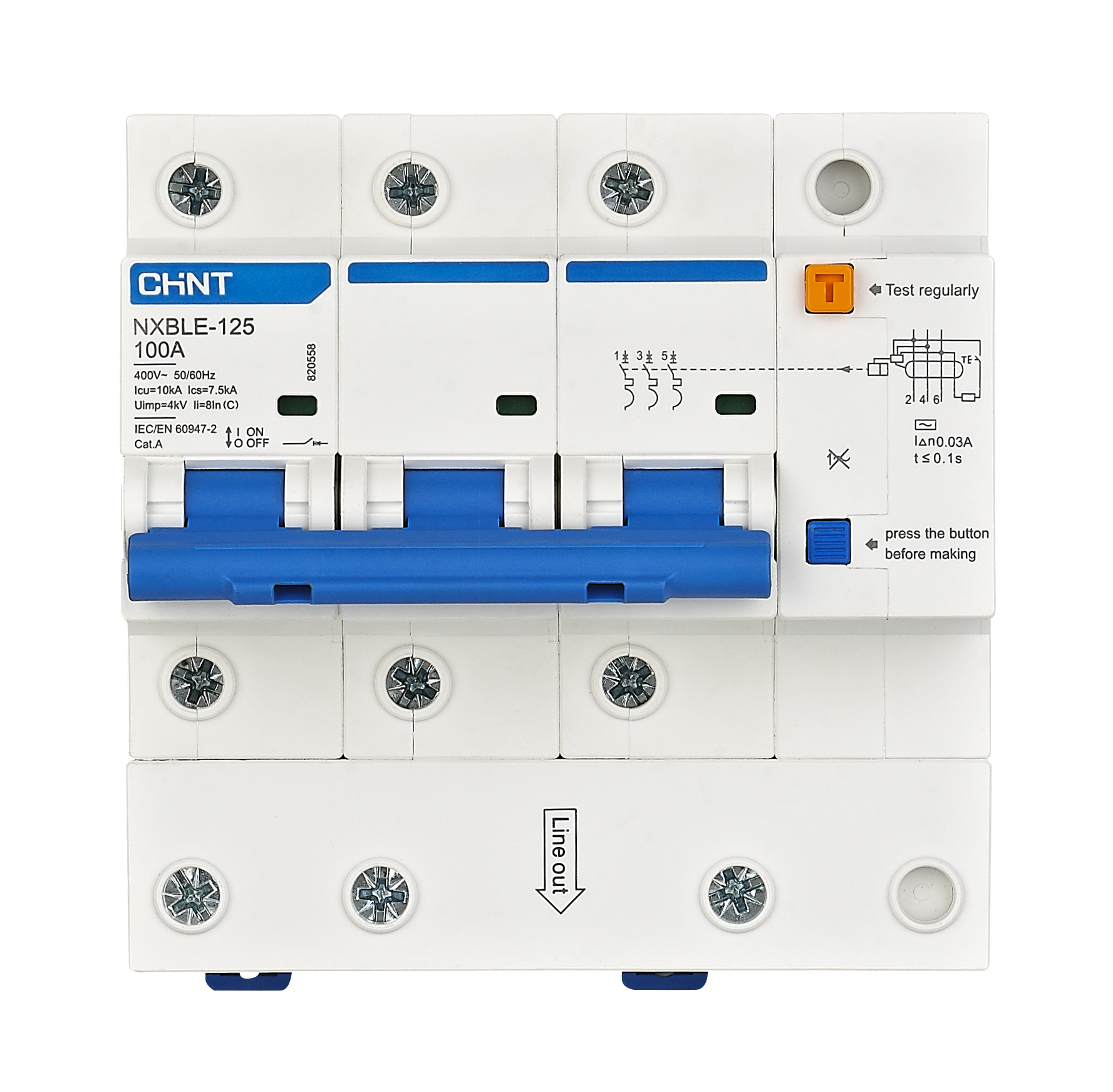 NXBLE-125 Residual Current 0perated Circuit Breaker (RCBO)