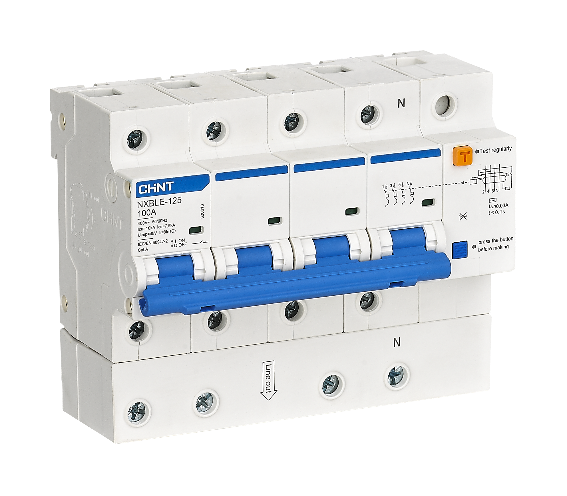 NXBLE-125 Residual Current 0perated Circuit Breaker (RCBO)
