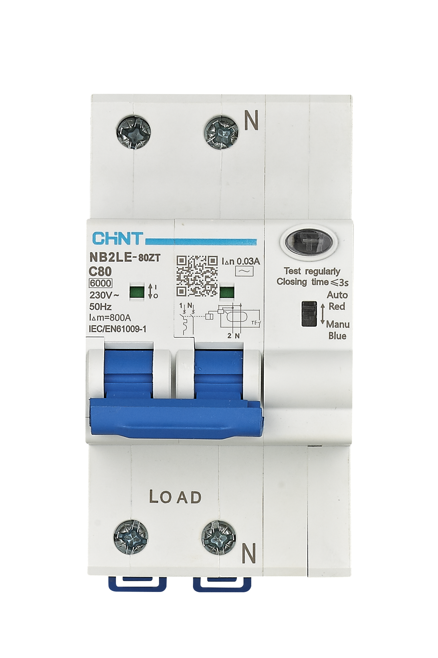 NB2LE-80ZT Residual current action circuit breaker with Overcurrent Protection  (Electronic)