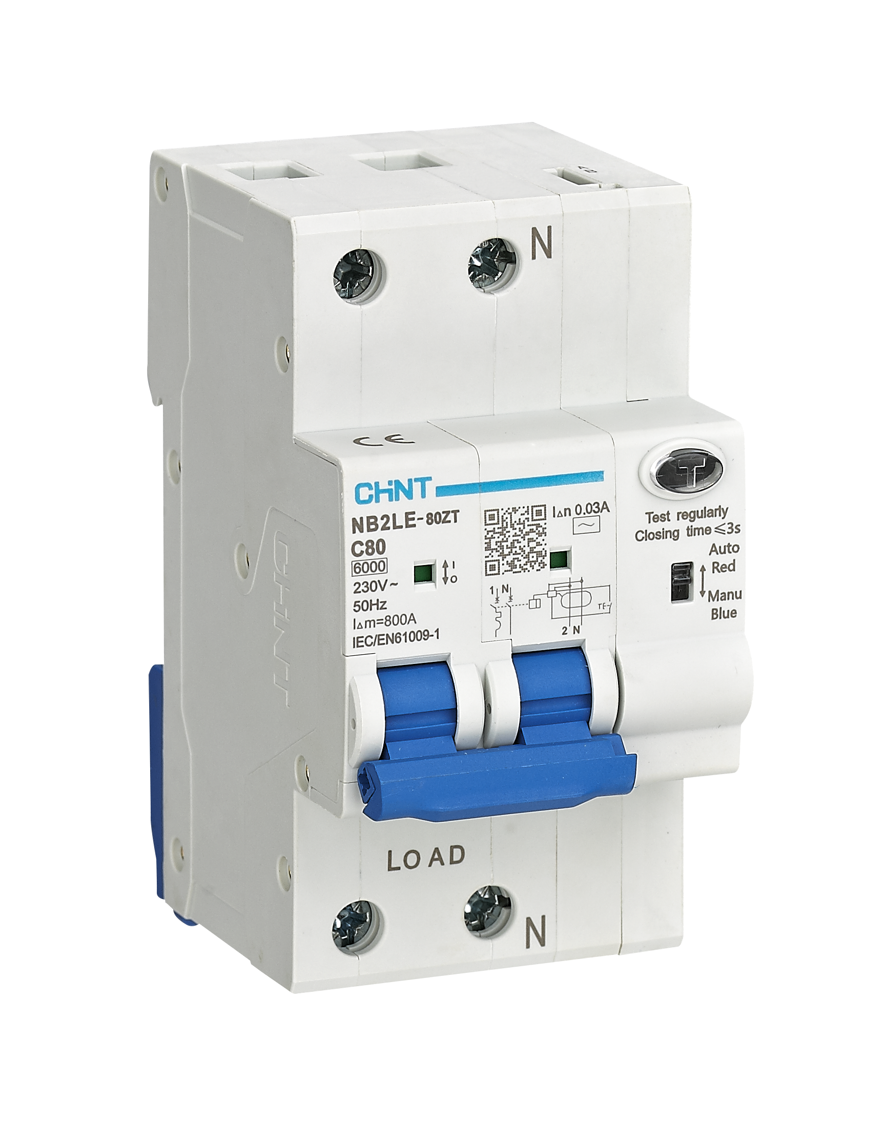 NB2LE-80ZT Residual current action circuit breaker with Overcurrent Protection  (Electronic)