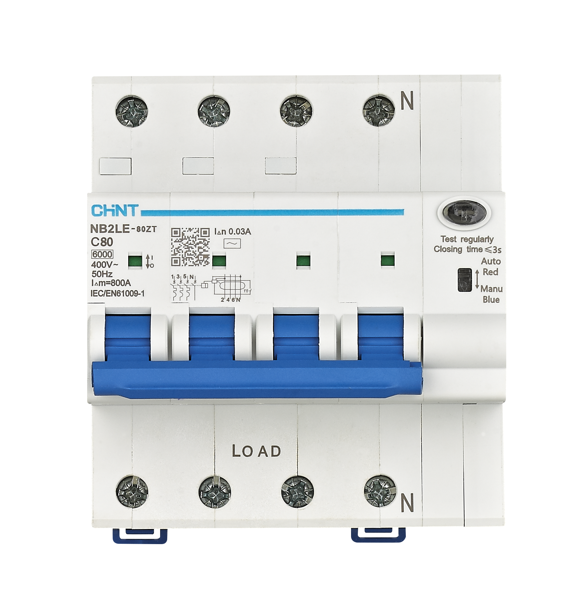 NB2LE-80ZT Residual current action circuit breaker with Overcurrent Protection  (Electronic)