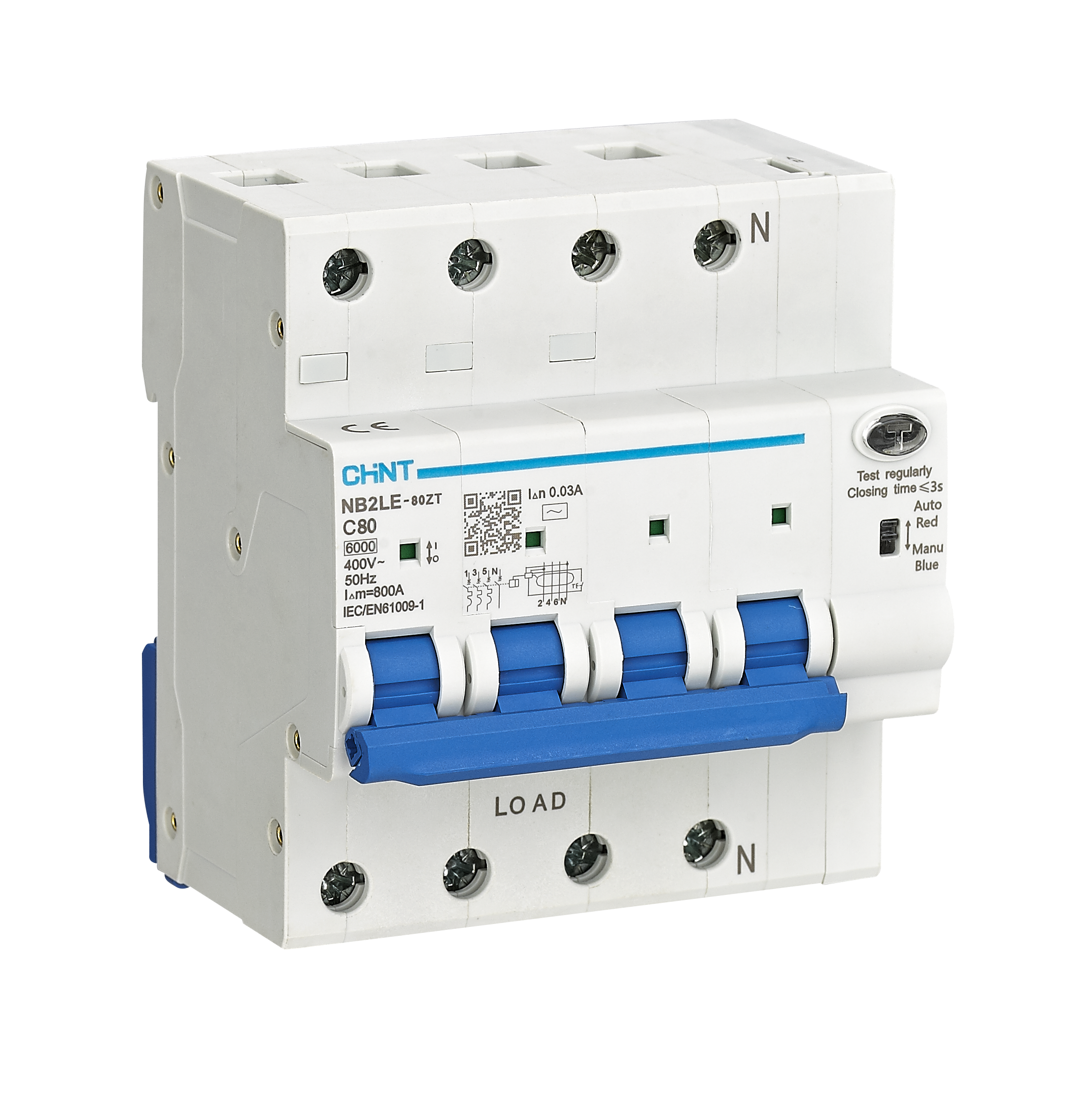 NB2LE-80ZT Residual current action circuit breaker with Overcurrent Protection  (Electronic)