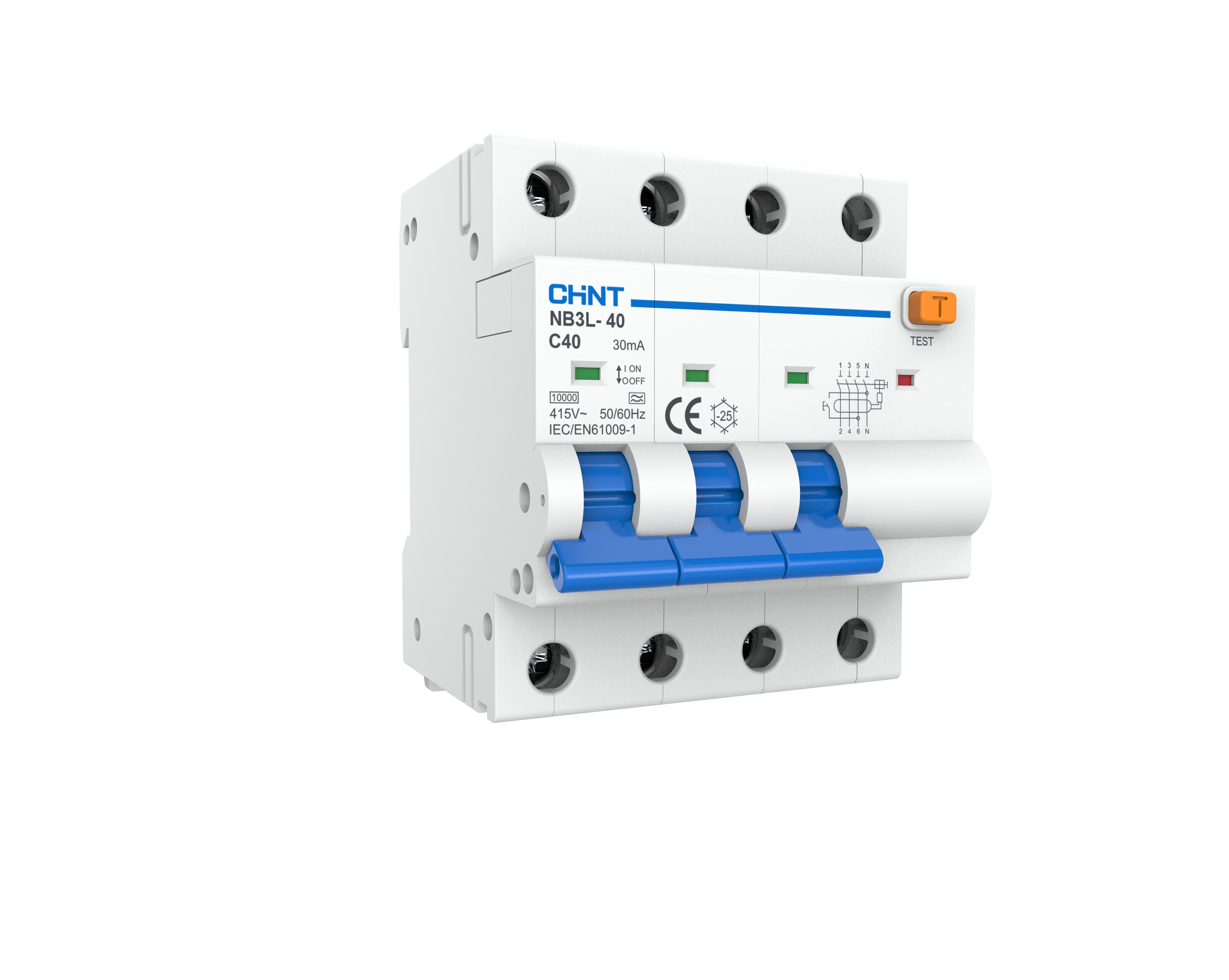 NB3L-40 Residual Current Operated Circuit Breaker with over-current protection  (Magnetic)