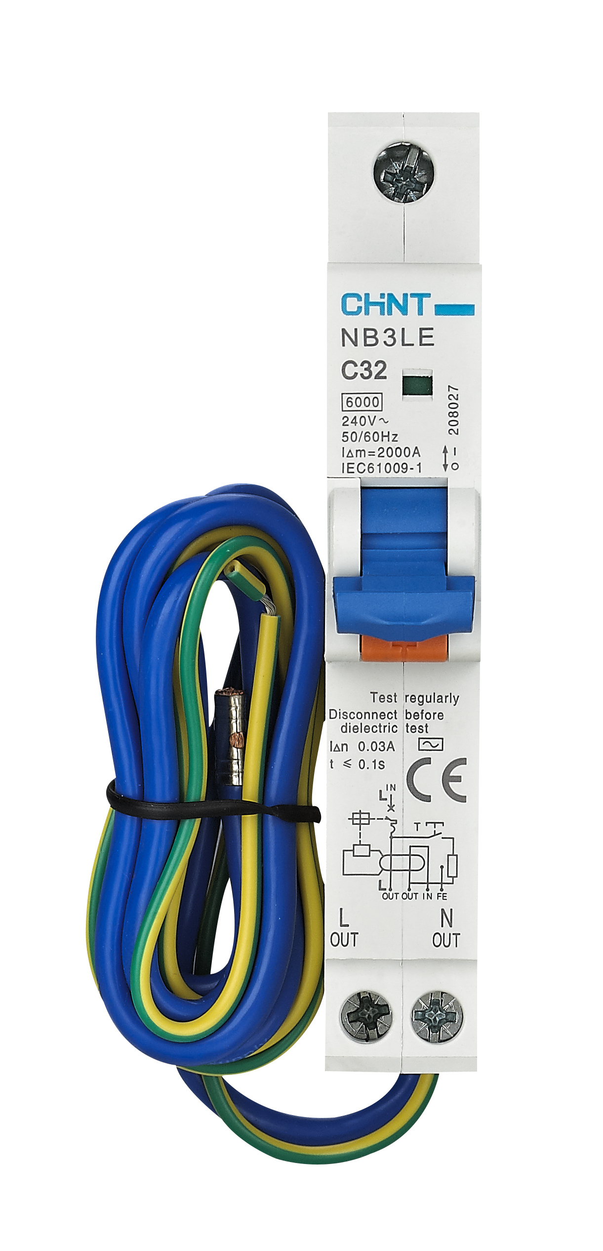 NB3LE Residual Current Operated Circuit Breaker with Over-current Protection (Electronic)