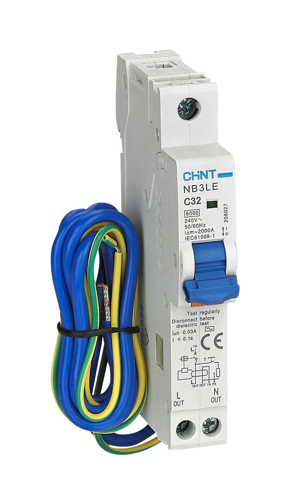 NB3LE Residual Current Operated Circuit Breaker with Over-current Protection (Electronic)