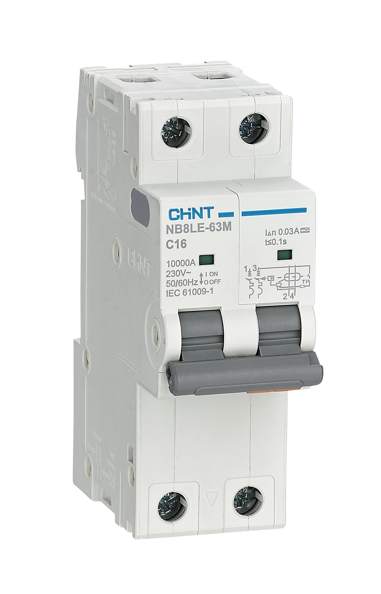 NB8LE-63M Residual Current Operated Circuit Breaker with over-current protection (Electronic)