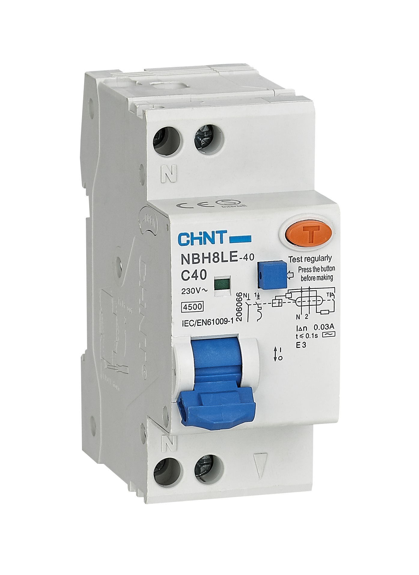NBH8LE Residual Current Operated Circuit Breaker with over-current protection (Electronic)
