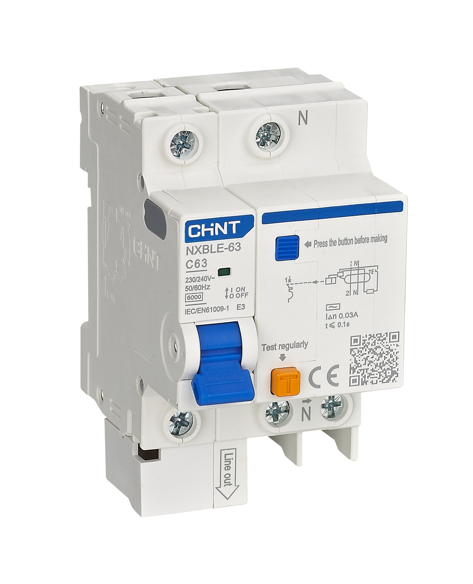 NXBLE-63 Residual Current Operated Circuit Breaker (RCBO)