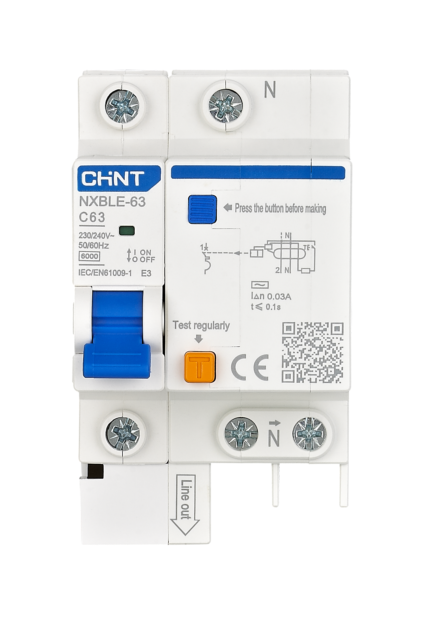 NXBLE-63 Residual Current Operated Circuit Breaker (RCBO)
