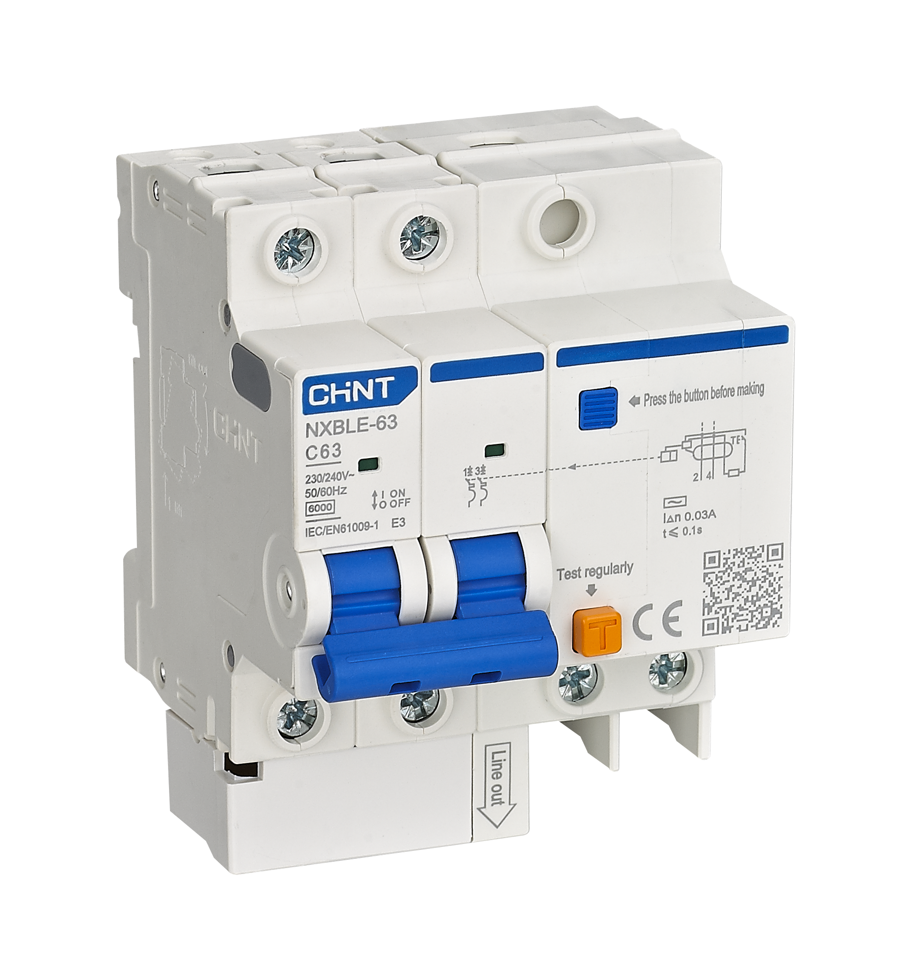 NXBLE-63 Residual Current Operated Circuit Breaker (RCBO)