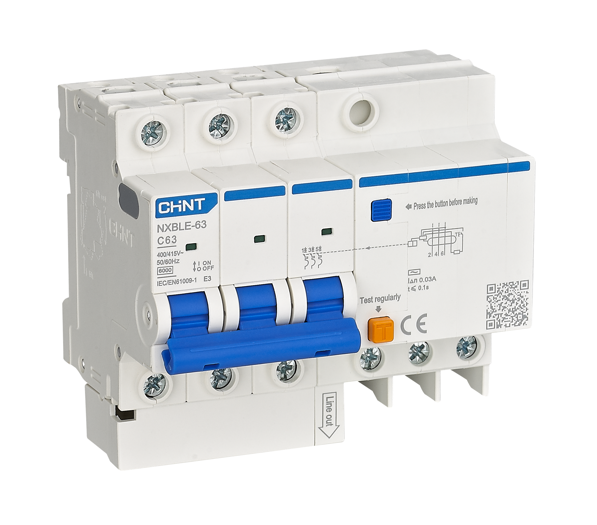 NXBLE-63 Residual Current Operated Circuit Breaker (RCBO)
