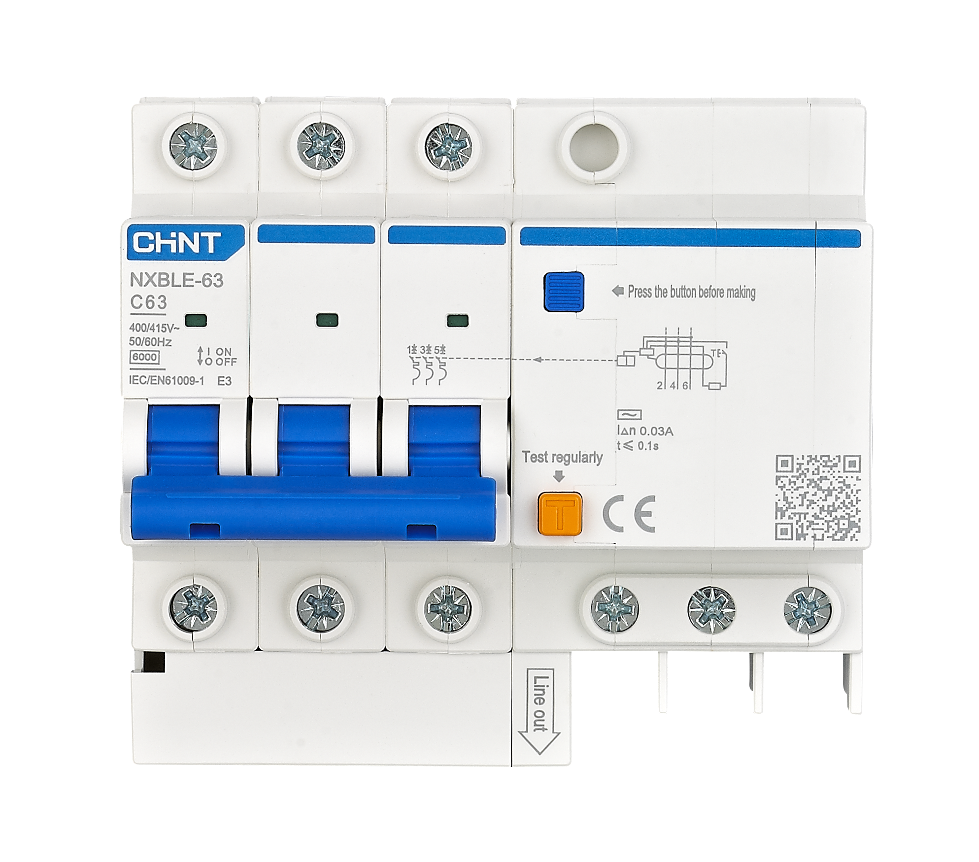 NXBLE-63 Residual Current Operated Circuit Breaker (RCBO)