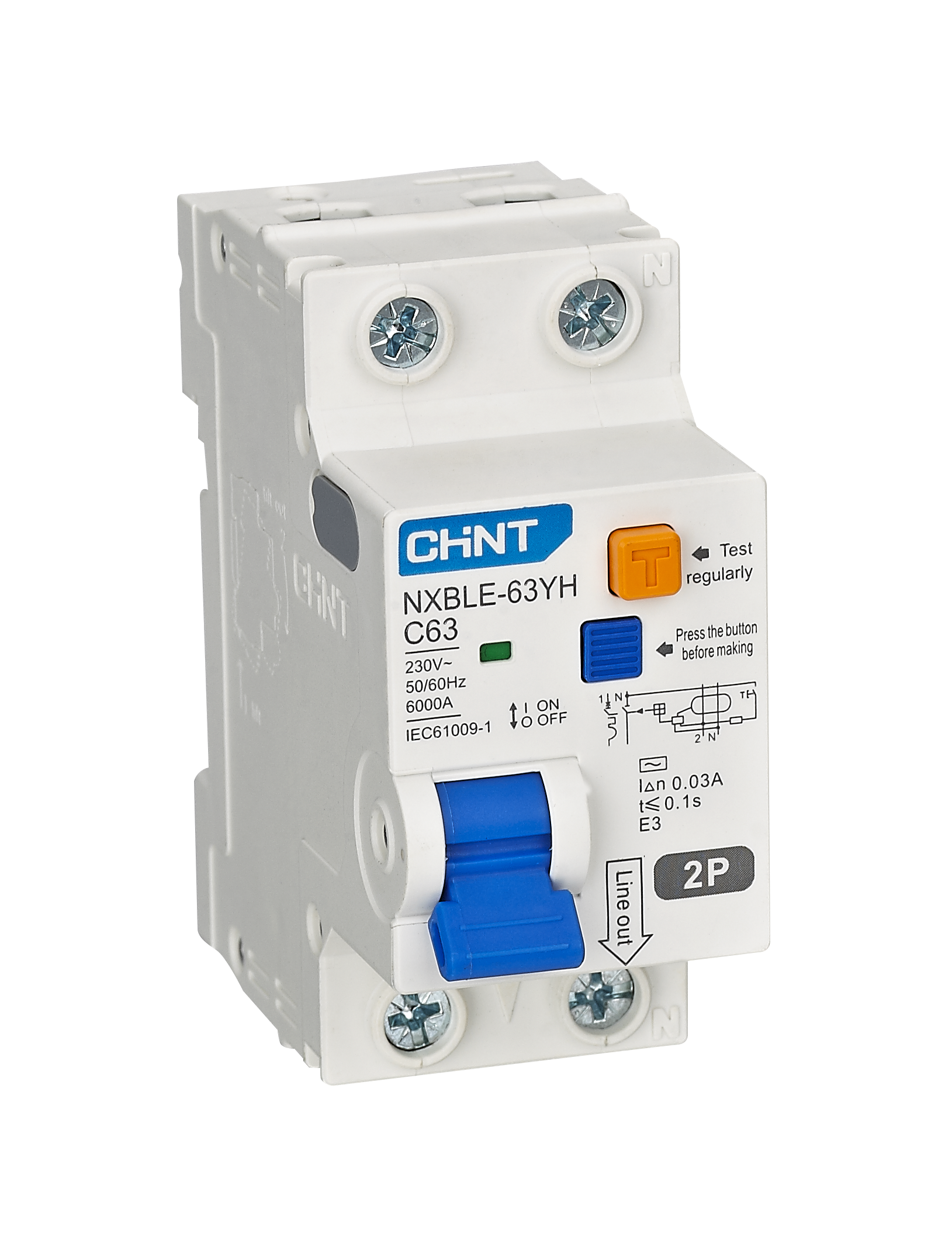 NXBLE-63Y Residual Current Operated Circuit Breaker (RCBO)