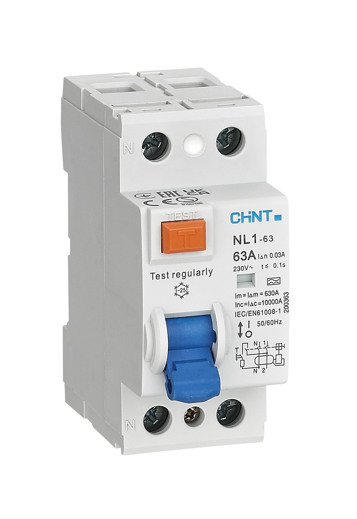 NL1 Residual Current  Operated Circuit Breaker  without over-current  protection (Magnetic)