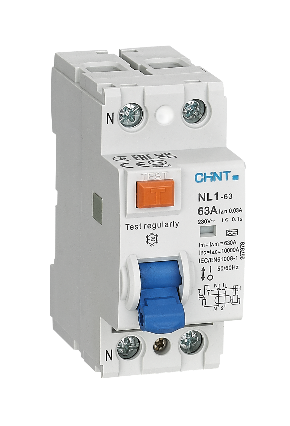 NL1 Residual Current  Operated Circuit Breaker  without over-current  protection (Magnetic)
