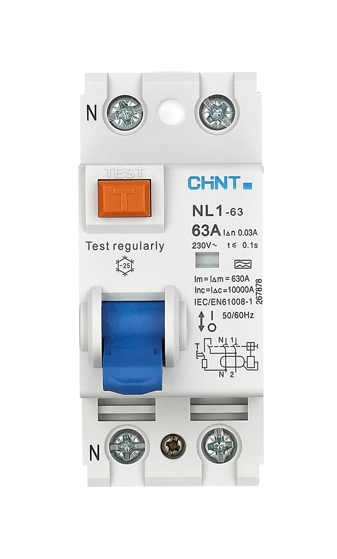 NL1 Residual Current  Operated Circuit Breaker  without over-current  protection (Magnetic)