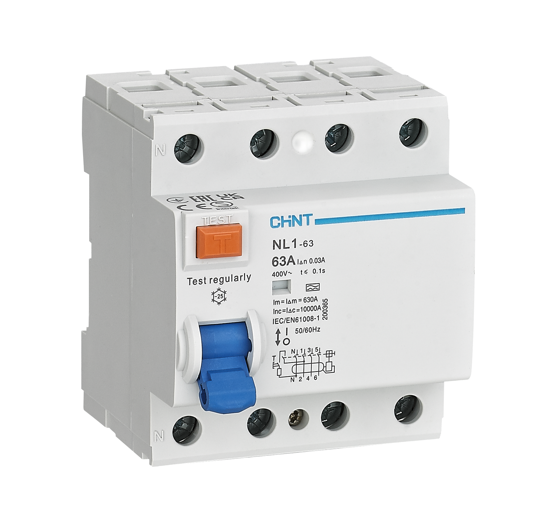 NL1 Residual Current  Operated Circuit Breaker  without over-current  protection (Magnetic)