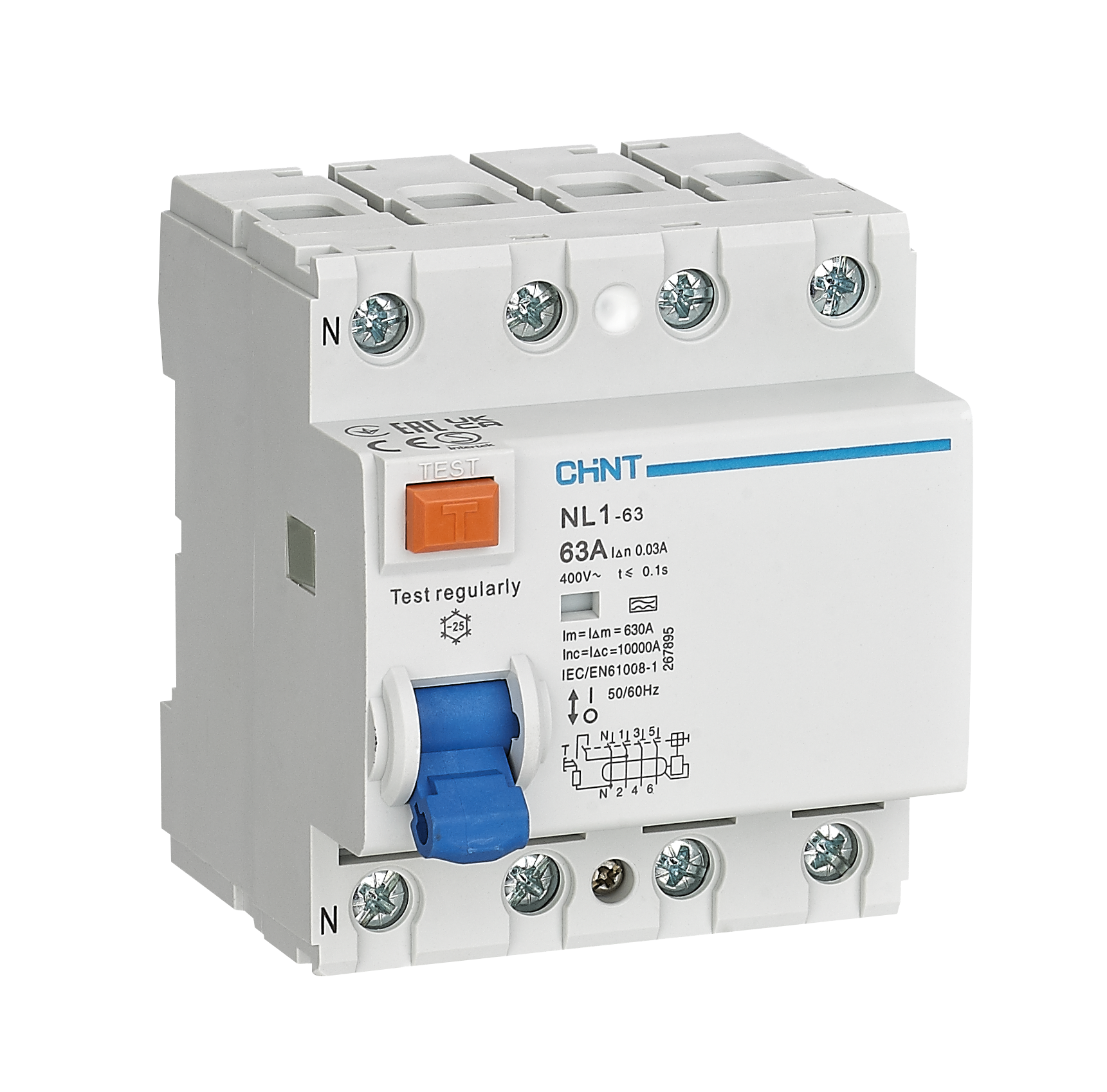 NL1 Residual Current  Operated Circuit Breaker  without over-current  protection (Magnetic)