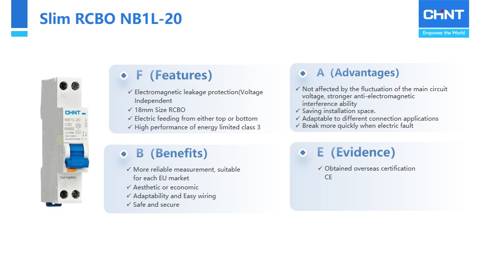 Slim RCBO Solutions for Power Distribution: CHINT NB1L-20 for Compact ...