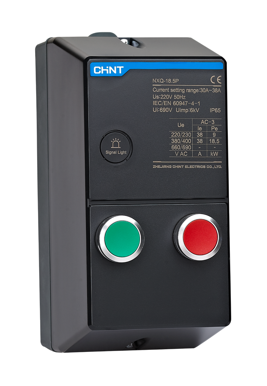 CHINT NXQ-18.5P electromagnetic starter with push-button controls