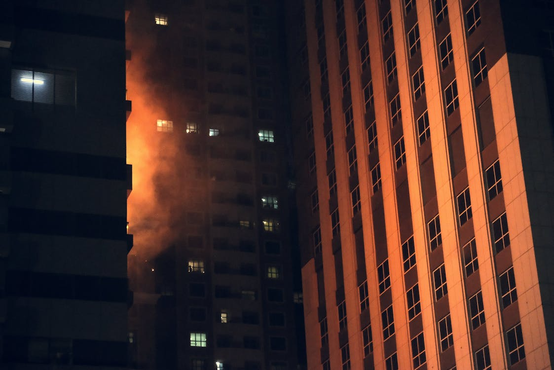 Electrical fire in a multi-unit building