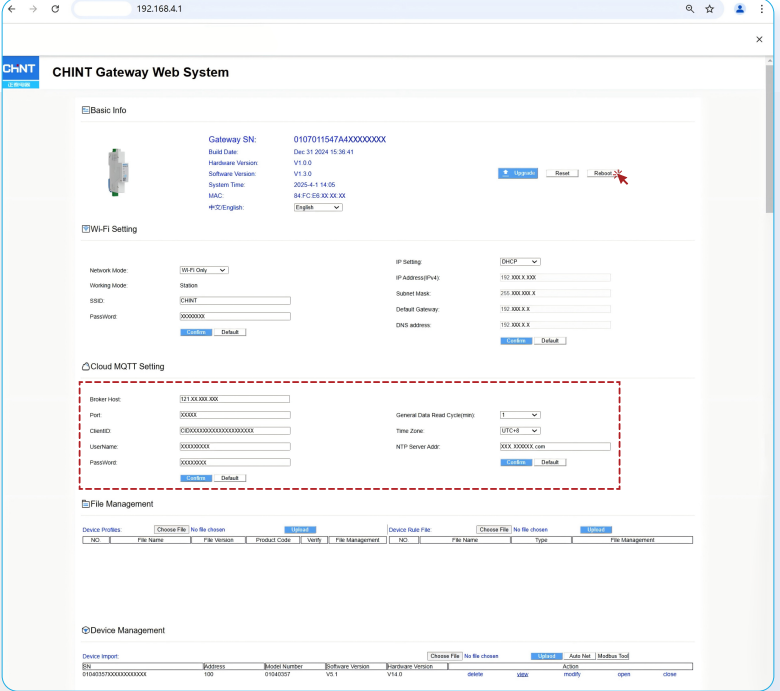 Configuring Server Information 