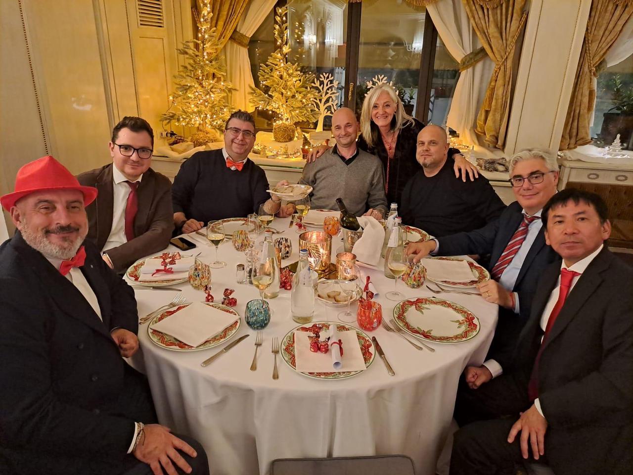 CHINT Italy leadership and team members celebrate Christmas together during a formal year-end dinner