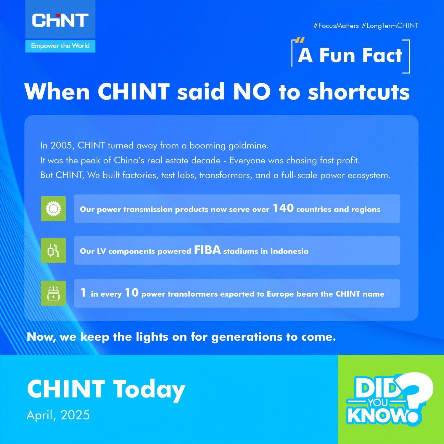 chint long term commitment no shortcuts