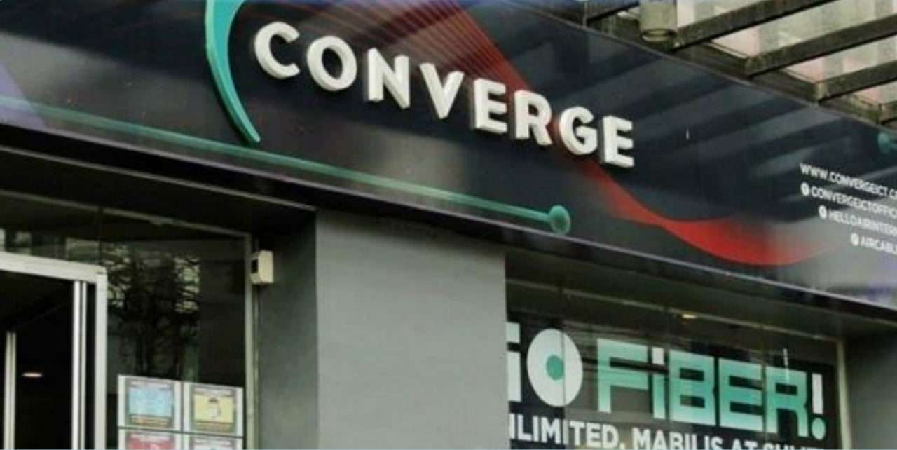 Front view of CONVERGE office with Go Fiber signage, company storefront and branding