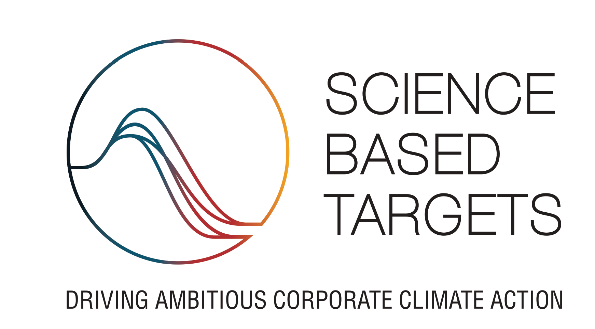 Science Based Targets initiative (SBTi) logo with circular wave design and the text “Science Based Targets – Driving Ambitious Corporate Climate Action.”
